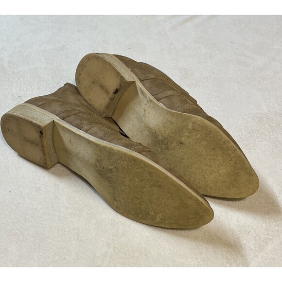 Mi.iM Suede Ankle Boots Size 8 1/2 Tan Brown Zipper Heel Pointed Toe 1" Heel - Picture 8 of 9